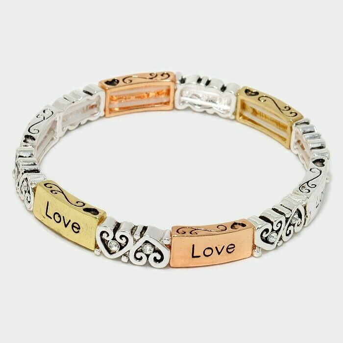 Love Bracelet Eternity Forever Rhinestone Love Patient Kind Family Jewelry MULTI - PalmTreeSky