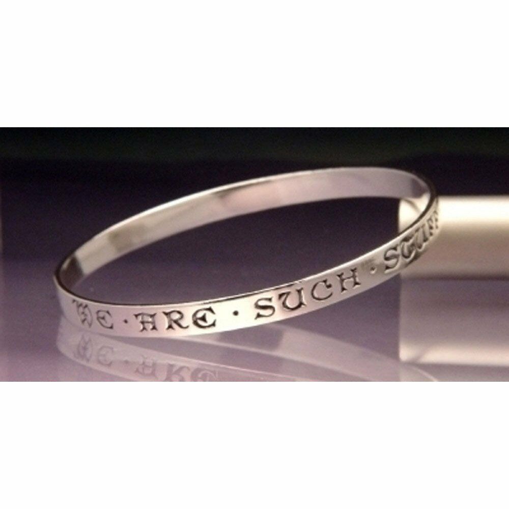 Shakespeare Bracelet Bangle Inspirational Quote STERLING SILVER Tempest Dreams - PalmTreeSky