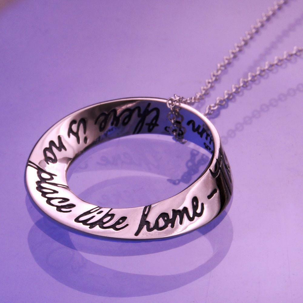 No Place Like Home Necklace Engrave Religious Quote STERLING SILVER Wizard Oz - PalmTreeSky