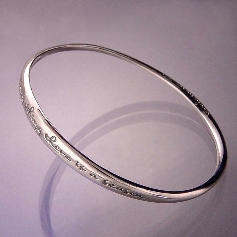 To Everything There Is a Season Bracelet Bangle Ecclesiastes 3:1 STERLING SILVER - PalmTreeSky