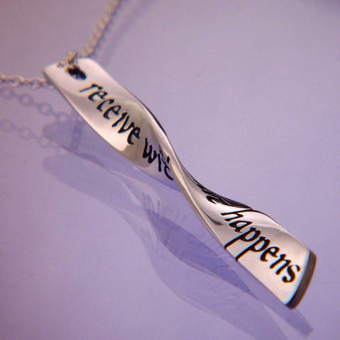 Receive With Simplicity Necklace Engraved Religious Quote STERLING SILVER Rashi - PalmTreeSky