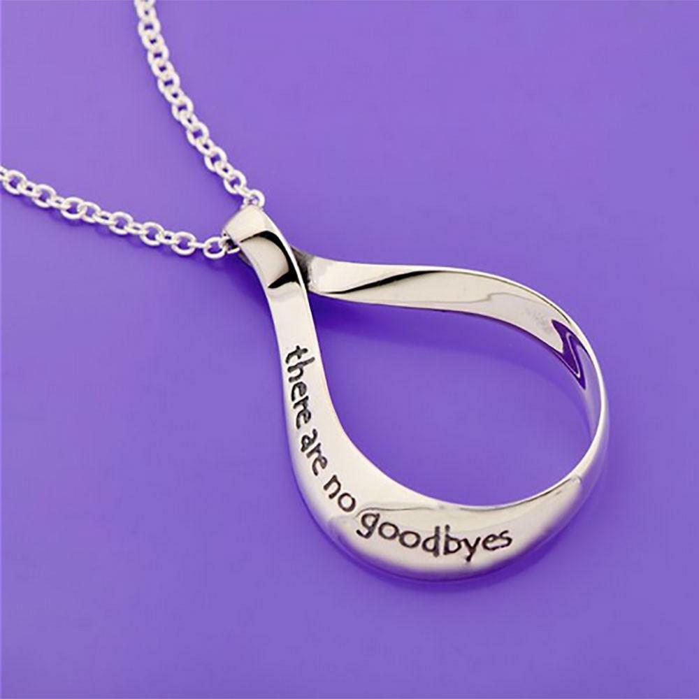 No Goodbyes Necklace Engrave Religious STERLING SILVER Constancy Eternity Love - PalmTreeSky