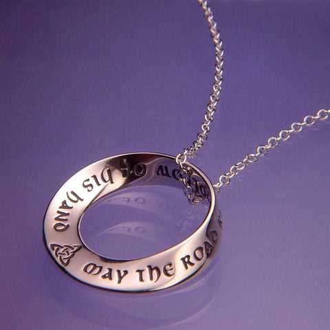 May the Road Rise to Meet You Necklace Engrave Religious STERLING SILVER Irish - PalmTreeSky