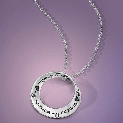 Mother Necklace My Mother My Friend Engrave STERLING SILVER.925 Mom Heart Love - PalmTreeSky