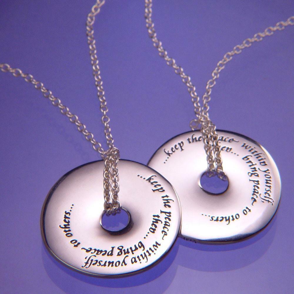 Keep the Peace Within Necklace Engrave Religious STERLING SILVER Kempis Others - PalmTreeSky