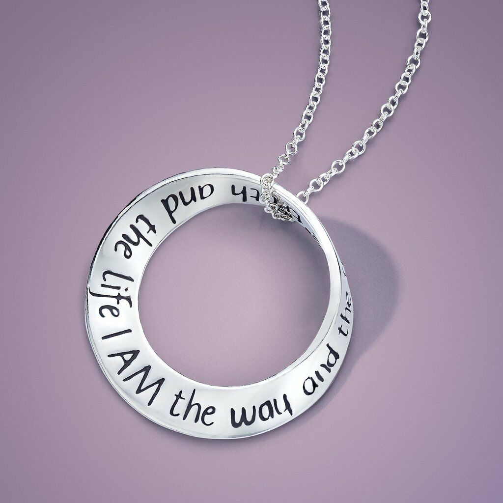 I am The Way Truth Life Necklace Engraved Faith Love Sterling Silver John 14:6 - PalmTreeSky