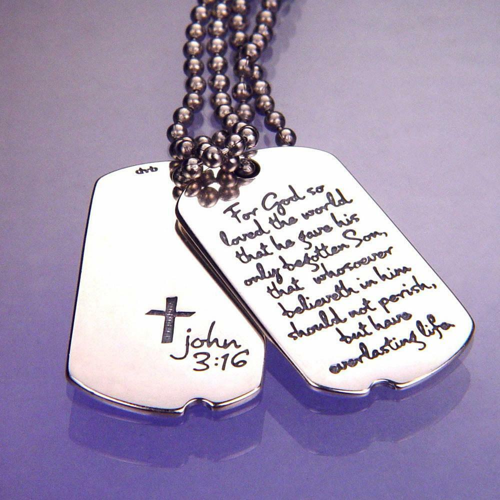 Everlasting Life Necklace Inspiration Religious John 3:16 STERLING SILVER .925 - PalmTreeSky