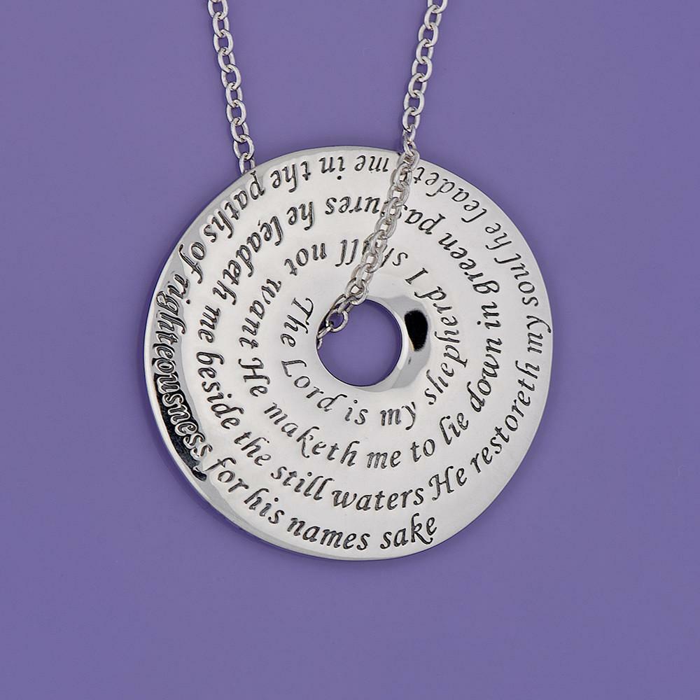 23rd Psalm Necklace The Lord Is My Shepard Religious Pray STERLING SILVER 0.925 - PalmTreeSky