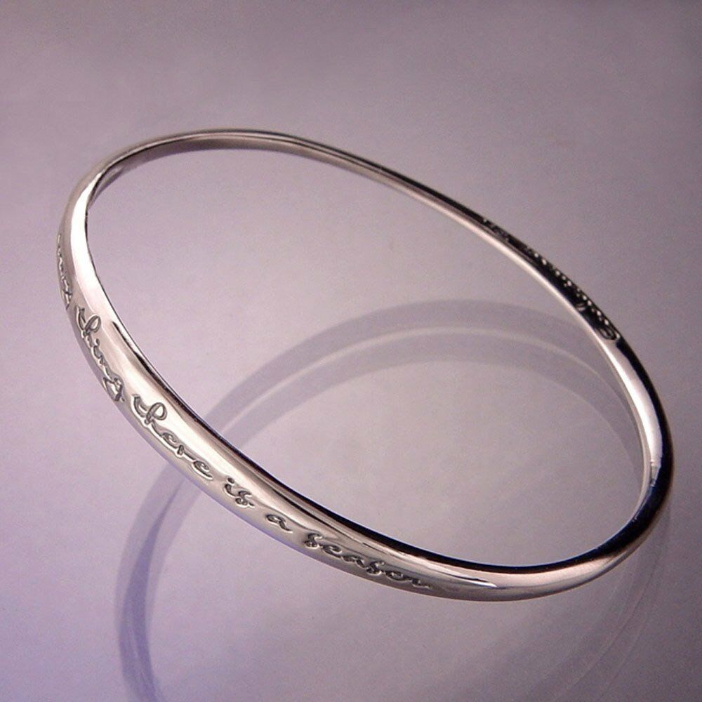 Ecclesiastes 3:1 Bracelet Bangle Inspirational Message STERLING SILVER Faith - PalmTreeSky