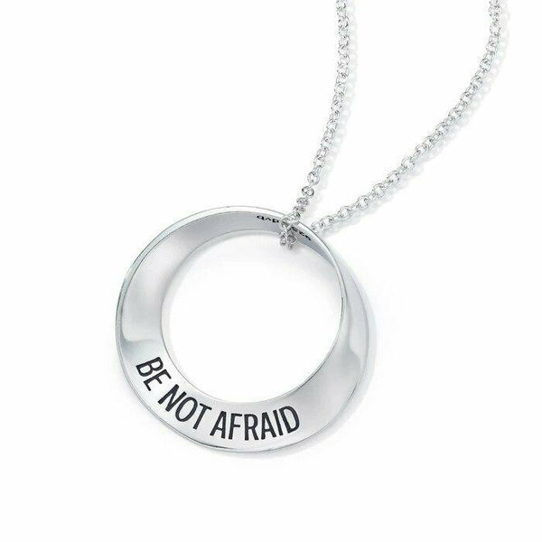 Be Not Afraid Necklace Joshua 1:9 STERLING SILVER Religious Faith Psalm Cross - PalmTreeSky