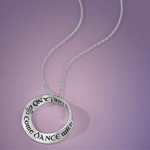 Come Dance Me Necklace Engraved Stamped Inscription STERLING SILVER .925 Ireland - PalmTreeSky