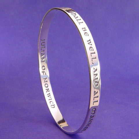 All Shall Be Well Bracelet Bangle Inspiration Julian of Norwich STERLING SILVER - PalmTreeSky