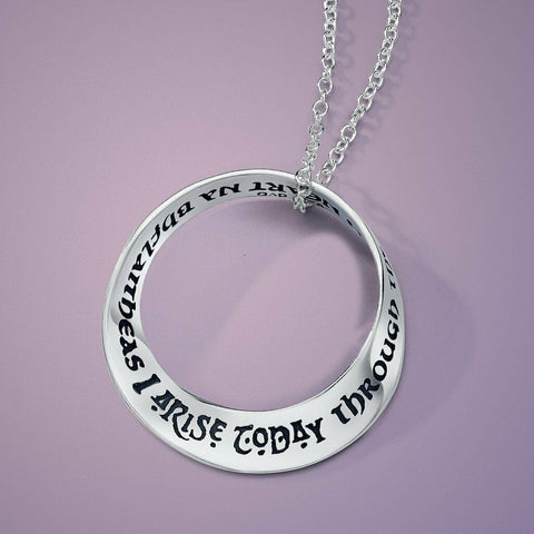 I Arise Today Through The Strength of Heaven Necklace Mobius Pendant STERLING - PalmTreeSky