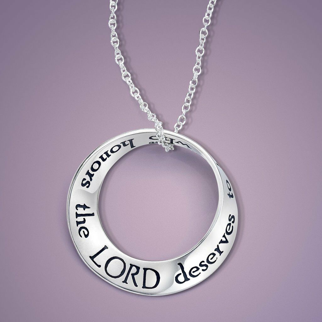 A Woman Who Honors the Lord Praised Necklace Engraved Faith Love Sterling Silver - PalmTreeSky