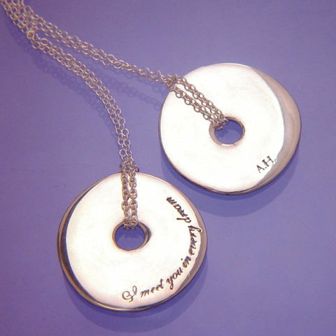 I Meet You In Every Dream Necklace Message Inspire Engrave Love STERLING SILVER - PalmTreeSky