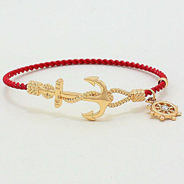 Anchor Bracelet 7COLORS Twisted Metal Bangle Hook Nautical Coastal SILVER GOLD - PalmTreeSky