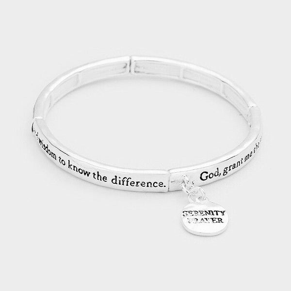 Serenity Prayer Bracelet Faith God Grant Me The Serenity Religious Pray SILVER - PalmTreeSky