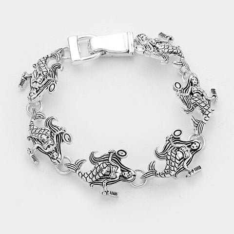 Mermaid Bracelet Magnetic Clasp Bangle Beach SeaLife Jewelry SILVER Hair Beauty - PalmTreeSky