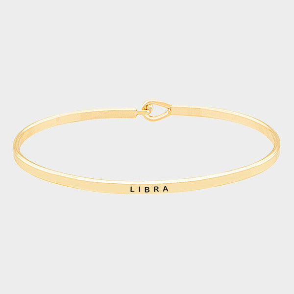 LIBRA Bracelet Bangle Celestial Zodiac Horoscope Birthday Month GOLD Gift - PalmTreeSky