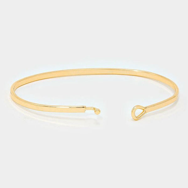 Breathe Bracelet Quote Thin Bangle Delicate Gold Message Gift Namaste Yoga - PalmTreeSky