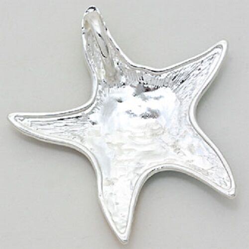 Starfish Pendant Earrings Solid Metal SILVER MULTI Funky SeaLife Beach Jewelry - PalmTreeSky