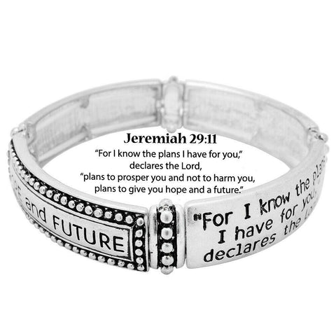 Jeremiah 29:11 Bracelet Plans I Have For You Prosper Hope Future Religious SLVR - PalmTreeSky