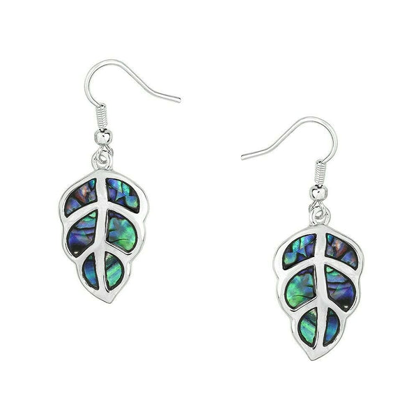 Abalone Shell Earrings Leaf Charm Droplet Tree of Life Plant Flower Petal Boho - PalmTreeSky