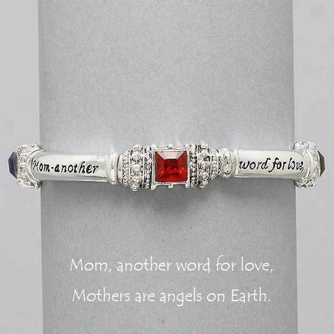 Mom Bracelet Mother Angels on Earth SILVER MULTI Inspirational Message Jewelry - PalmTreeSky