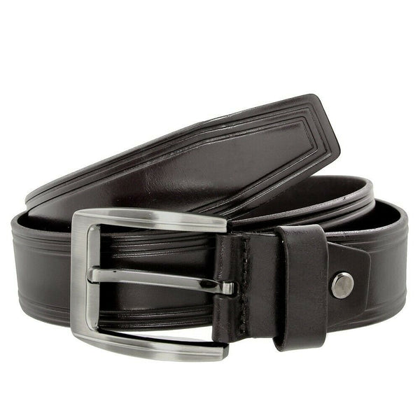 Men's Belt Full Grain Mens Men Buckle Dress 1.5"  W Adjustable Buckle BROWN 3009 - PalmTreeSky