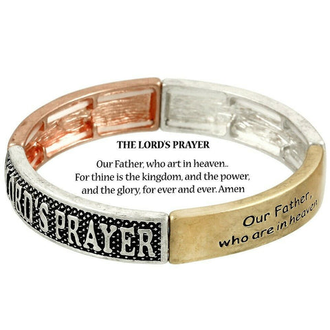 Lord's Prayer Bracelet Our Father Heaven Stretch Faith Religious Jewelry MULTI - PalmTreeSky