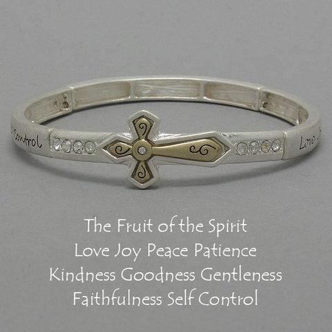 Joy Love Peace Stretch Bracelet GOLD Kind Good Faith Positive Quote Jewelry - PalmTreeSky