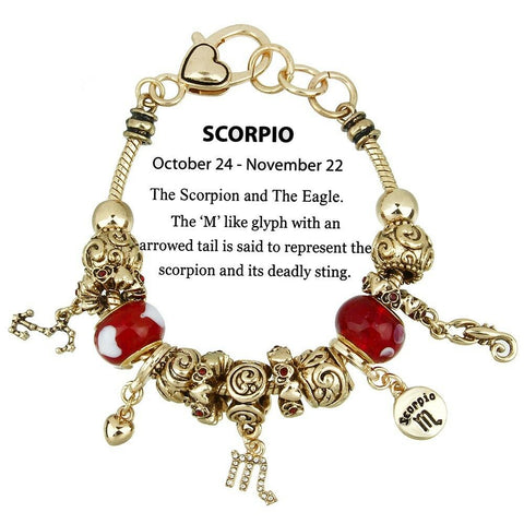 Celestial Bracelet Birthstone Birthday Gift Scorpio Gold October November Zodiac - PalmTreeSky