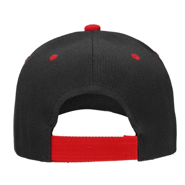 Baseball Cap Solid Plain Basic Adjustable Fitted Strap Back Unisex Hats BLACKRED - PalmTreeSky