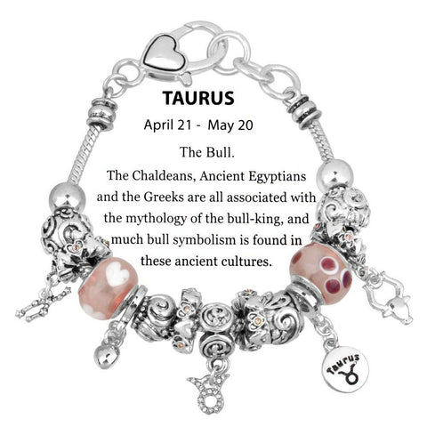 Celestial Bracelet Birthstone Birthday Gift TAURUS Silver April May Zodiac Sign - PalmTreeSky