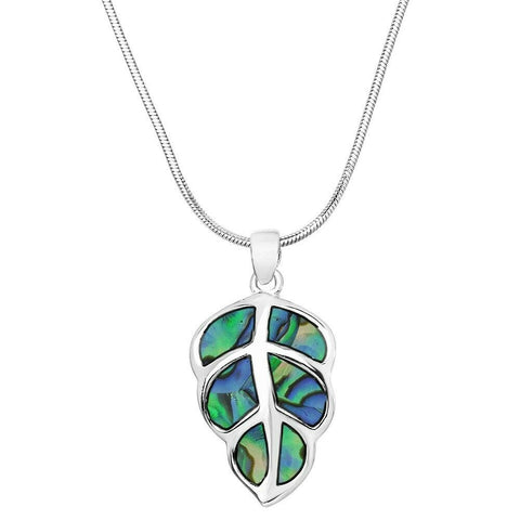 Abalone Shell Necklace Leaf Charm Pendant Tree of Life Plant Flower Petal Boho - PalmTreeSky