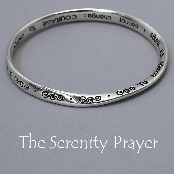 Serenity Prayer Bracelet God Grant Me The Serenity To Accept SILVER GOLD Faith - PalmTreeSky