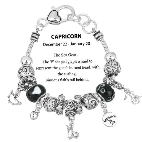 Celestial Bracelet Birthstone Birthday Gift CAPRICORN Silver December January - PalmTreeSky