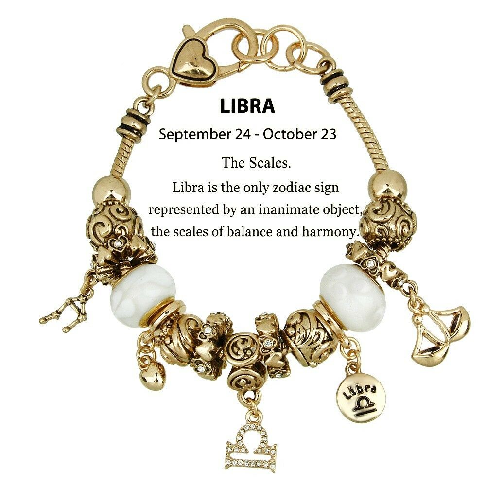 Celestial Bracelet Birthstone Birthday Gift LIBRA Gold September October Sign - PalmTreeSky