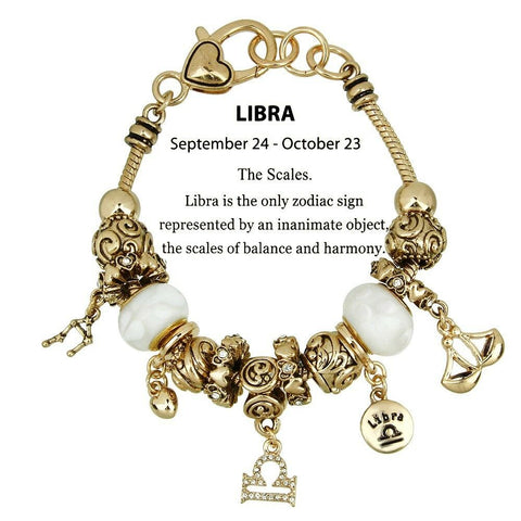 Celestial Bracelet Birthstone Birthday Gift LIBRA Gold September October Sign - PalmTreeSky