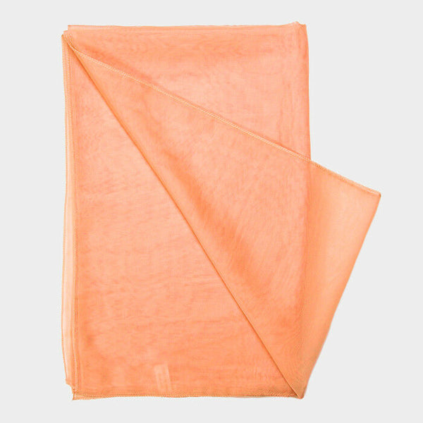 Chiffon Scarf Shawl Wrap 19"x60" Pashmina Spring Summer Solid Lightweight PEACH - PalmTreeSky