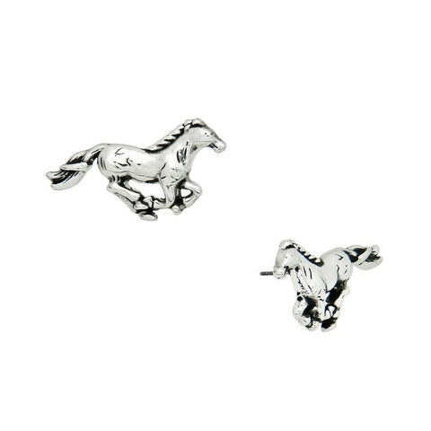 Horse Earrings Stud Post Country Farm Ride Horseshoe Animal Gallop Jewelry - PalmTreeSky