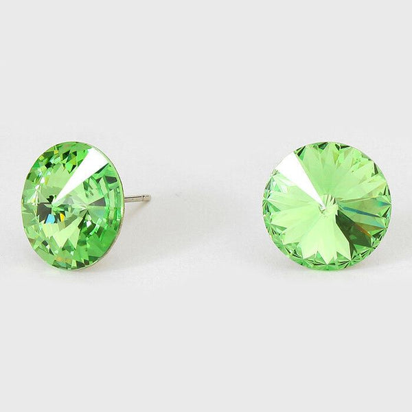 Crystal Earrings Stud 15mm Small Studs Post 38 COLORS Rhinestone Evening Jewelry - PalmTreeSky