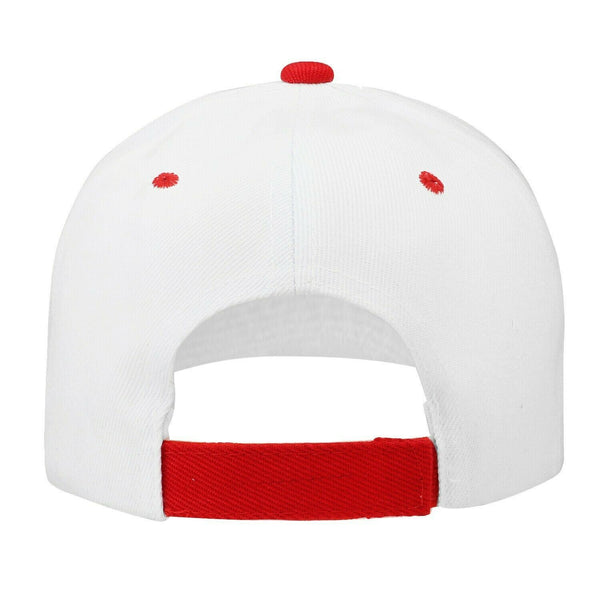 Baseball Cap Solid Plain Basic Adjustable Fitted Strap Back Unisex Hats WHITERED - PalmTreeSky