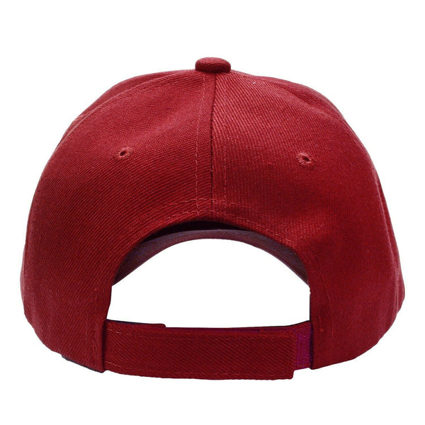 Baseball Cap Solid Plain Basic Adjustable Fitted Strap Back Unisex Hats BURGUNDY - PalmTreeSky