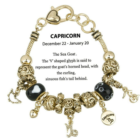 Celestial Bracelet Birthstone Birthday Gift CAPRICORN Gold December January - PalmTreeSky