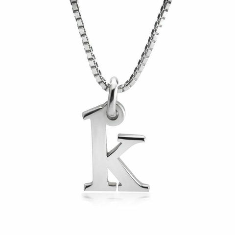 Small Initial Necklace all Letters Lower Case .4" Charm Monogram STERLING SILVER - PalmTreeSky