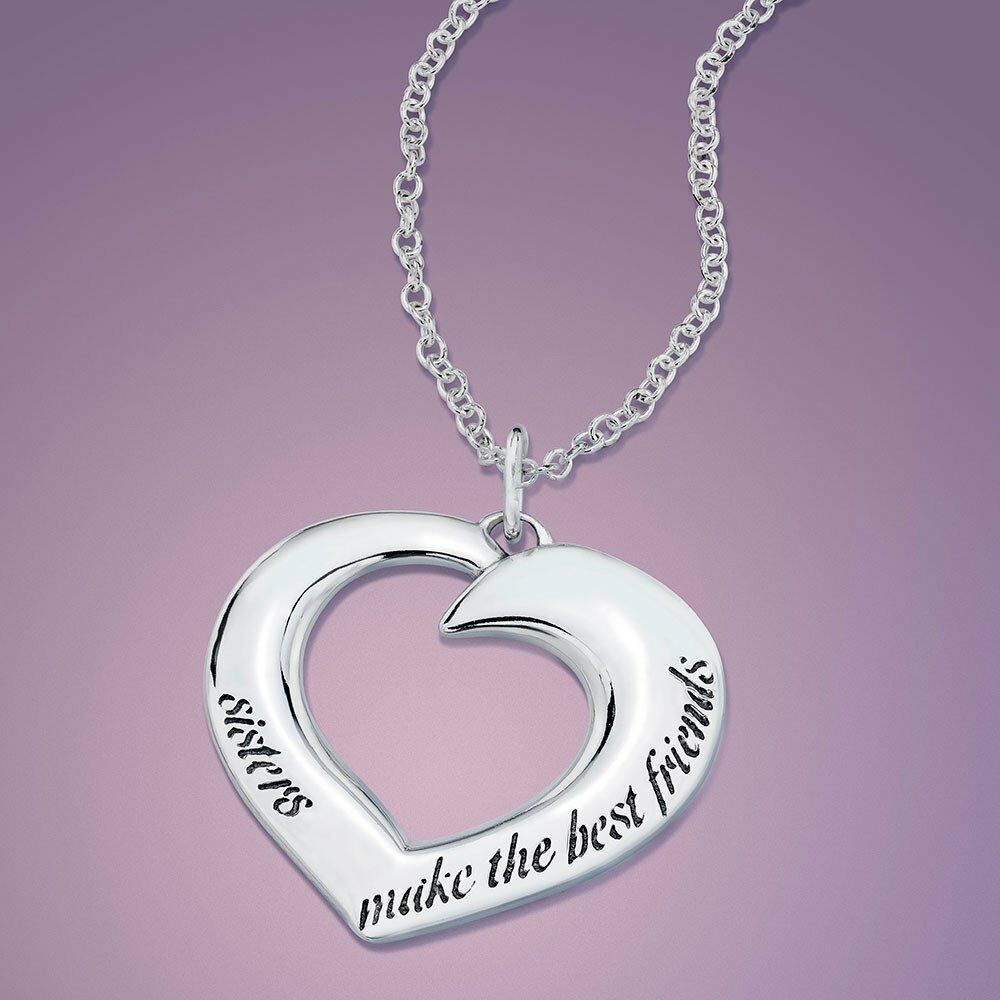 Sisters Necklace Sister Make the Best Friends Engrave Stamp STERLING SILVER .925 - PalmTreeSky
