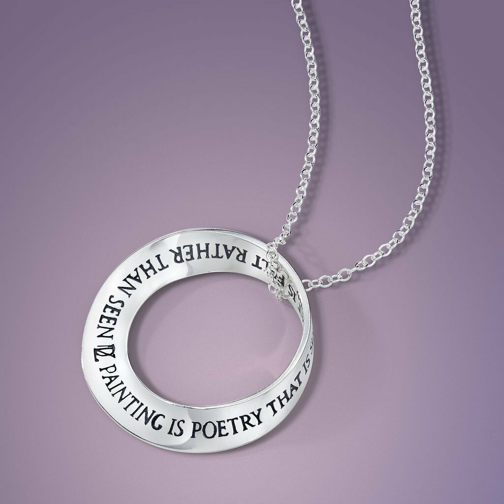 Painting Is Poetry Necklace Engrave Religious Quote STERLING SILVER Seen Felt - PalmTreeSky