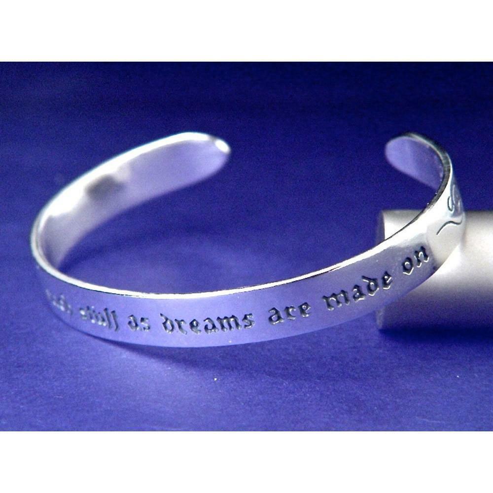 We are Such Stuff Bracelet Shakespeare Cuff Tempest Inspiration STERLING SILVER - PalmTreeSky