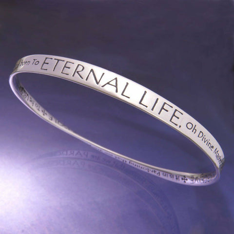 St. Francis Bracelet Bangle Inspirational Message STERLING SILVER Eternal Life - PalmTreeSky